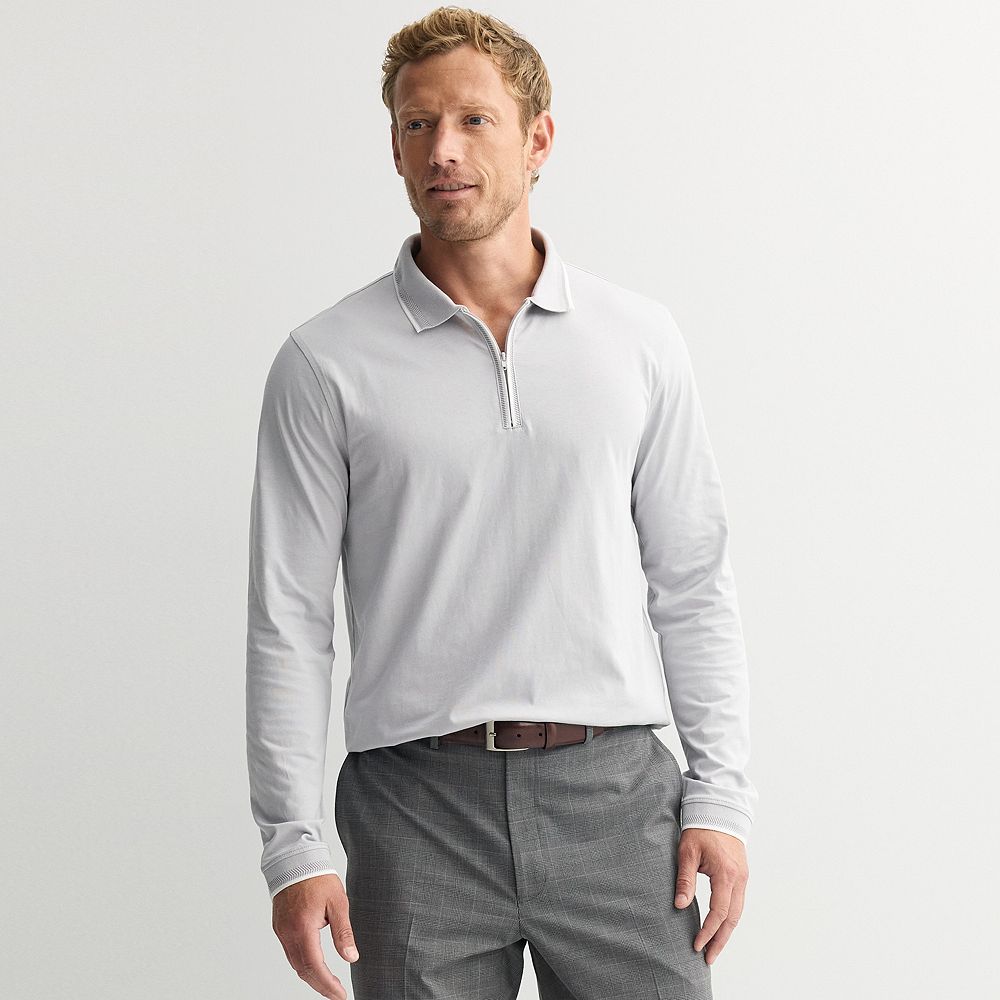 Men's Apt. 9® Long Sleeve Zipper Polo