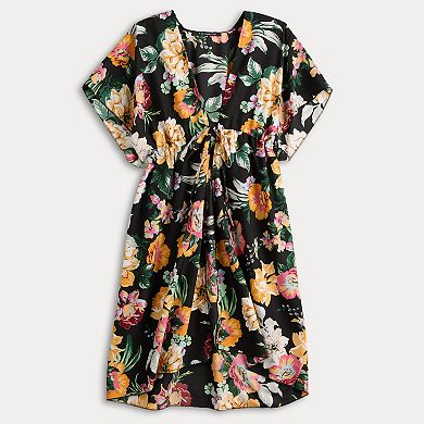 Women's Couture Gems Tropical Floral Kimono