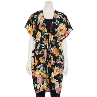 Women's Couture Gems Tropical Floral Kimono