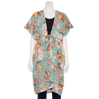 Women's Couture Gems Tropical Floral Kimono