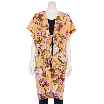 Women's Couture Gems Tropical Floral Kimono