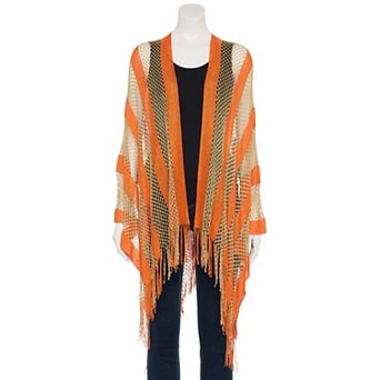 Women's Couture Gems Striped Dual Tone Ruana