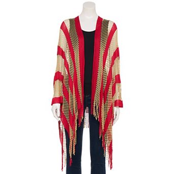 Women's Couture Gems Striped Dual Tone Ruana