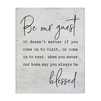 Stupell Home Decor Be Our Guest Family Welcome Canvas Wall Art