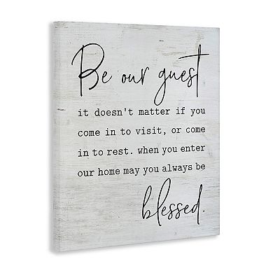 Stupell Home Decor Be Our Guest Family Welcome Canvas Wall Art