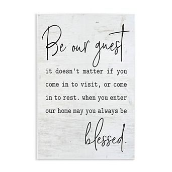 Stupell Home Decor Be Our Guest Family Welcome Plaque Wall Art