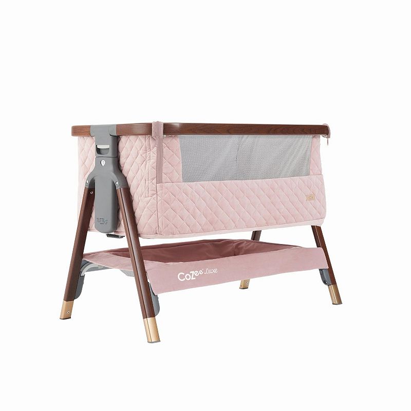 Tutti Bambini CoZee Luxe Bedside Bassinet, Brown Blush Pink