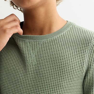 Boys 8-20 Sonoma Goods For Life® Supersoft Long Sleeve Thermal Crew in Regular & Husky