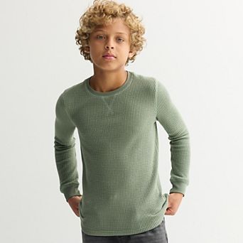 Boys 8-20 Sonoma Goods For Life® Supersoft Long Sleeve Thermal Crew in Regular & Husky