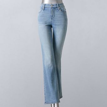 Petite Simply Vera Vera Wang Mid-Rise Bootcut Denim Pants