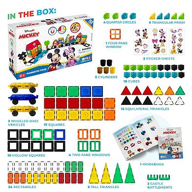 Tytan Magnetic Tiles Disney’s Mickey Mouse Jumbo Train 112-pc. Magnetic Tile Set