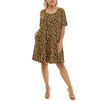 Plus Size Nina Leonard Trapeze Pocket Dress