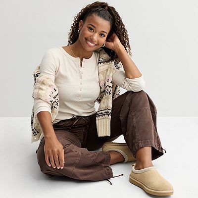 Juniors' SO® High Rise Satin Trim Baggy Cargo Pants