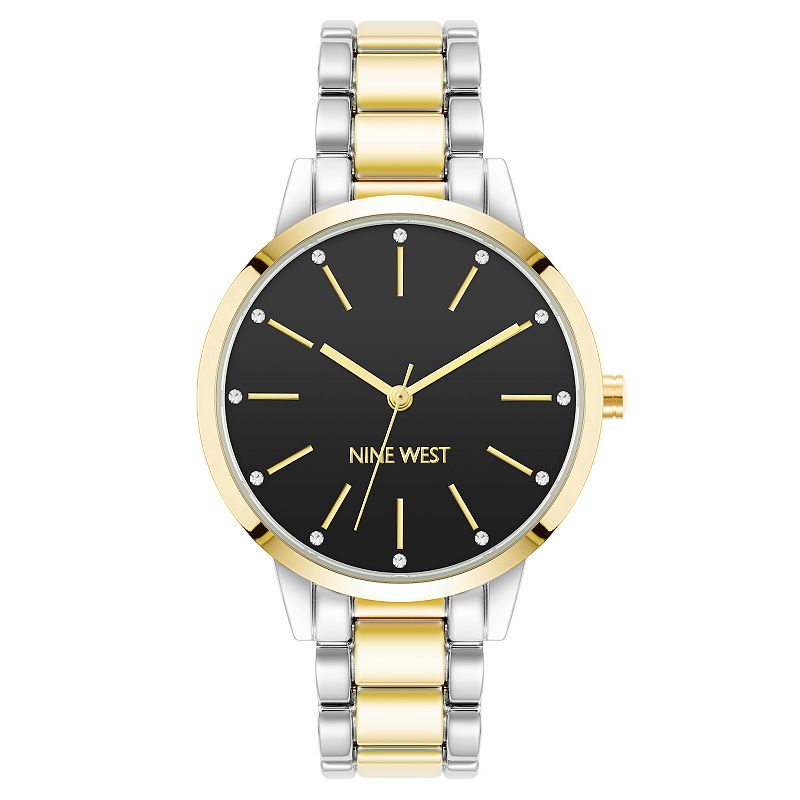 Nine West Women's Polished Bracelet Watch, Size: 36MM, Black Two Tone