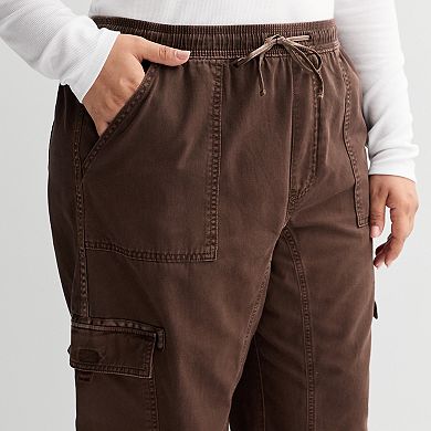 Juniors' Plus Size SO® High Rise Pull-On Baggy Cargo Pants