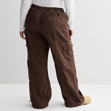 Juniors' Plus Size SO® High Rise Pull-On Baggy Cargo Pants