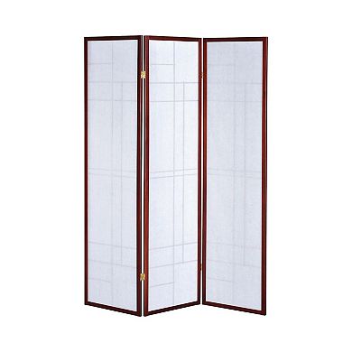 Classic 3 Panel Wooden Folding Screen, Brown