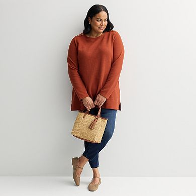 Plus Size Croft & Barrow® Button Shoulder Tunic