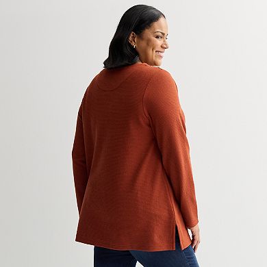 Plus Size Croft & Barrow® Button Shoulder Tunic
