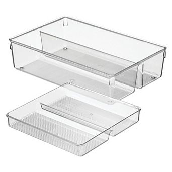 iDesign Linus Collection 2 pc Kitchen Drawer Organizer for Utensils & Tools