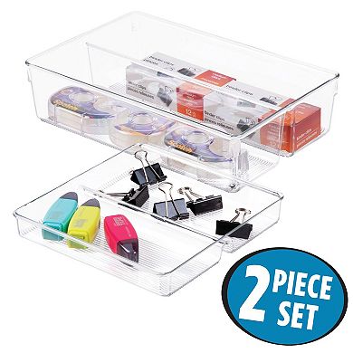 iDesign Linus Collection 2-Piece Kitchen Drawer Organizer for Utensils & Tools