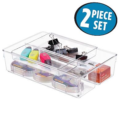 iDesign Linus Collection 2-Piece Kitchen Drawer Organizer for Utensils & Tools