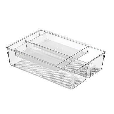 iDesign Linus Collection 2-Piece Kitchen Drawer Organizer for Utensils & Tools