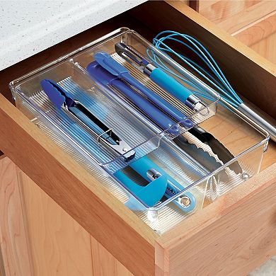iDesign Linus Collection 2-Piece Kitchen Drawer Organizer for Utensils & Tools