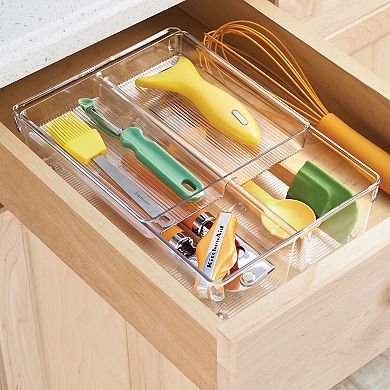 iDesign Linus Collection 2-Piece Kitchen Drawer Organizer for Utensils & Tools