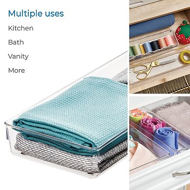 iDesign Linus Collection 4-Piece Plastic Kitchen Drawer Organizer Set