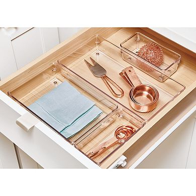 iDesign Linus Collection 4-Piece Plastic Kitchen Drawer Organizer Set