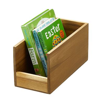 iDesign Acacia Wood Open-Front Pantry Bin