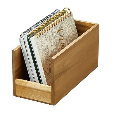 iDesign Acacia Wood Open-Front Pantry Bin