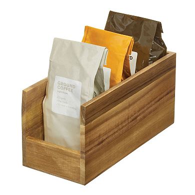 iDesign Acacia Wood Open-Front Pantry Bin