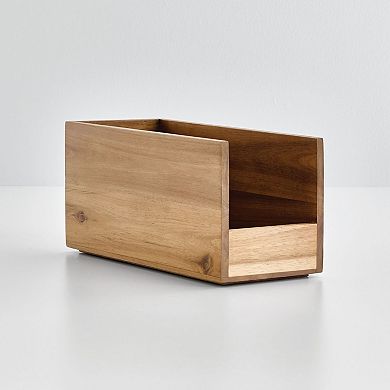 iDesign Acacia Wood Open-Front Pantry Bin