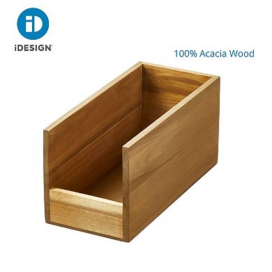 iDesign Acacia Wood Open-Front Pantry Bin