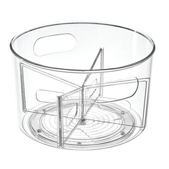 iDesign Linus Collection Plastic Turntable Organizer with Dividers