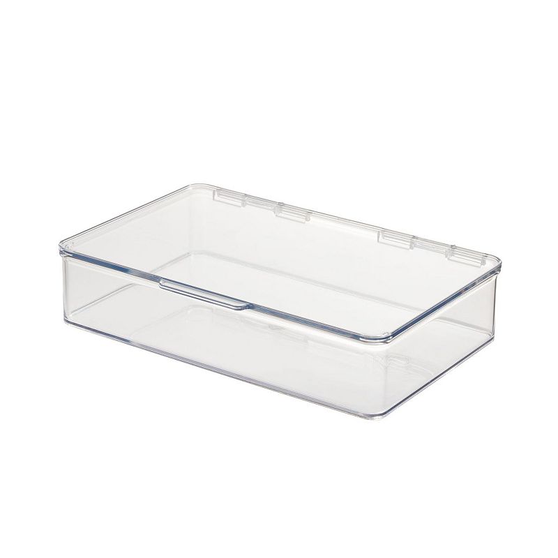 iDesign Kitchen Binz Collection Plastic Stackable Storage Bin with Lid, Clear