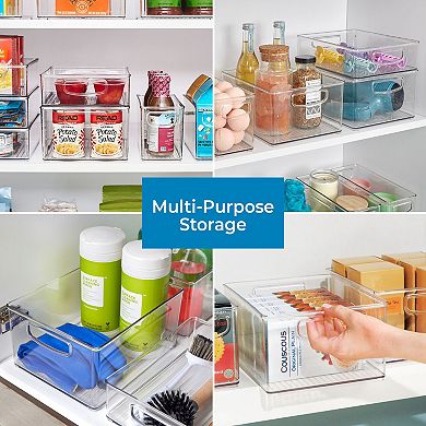 iDesign Plastic Stackable Pantry Bin with Handles