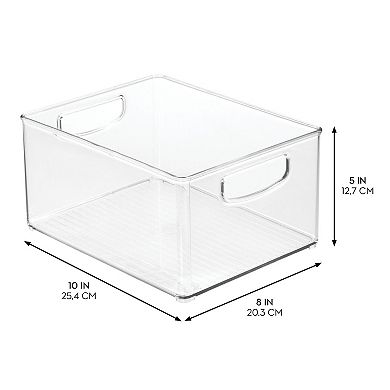 iDesign Plastic Stackable Pantry Bin with Handles