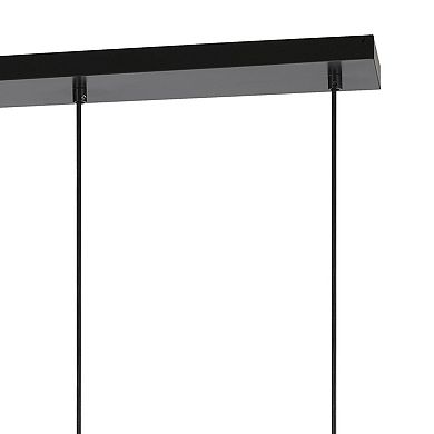 4 Light Metal Frame Pendant Fixture with Wooden and Glass Shades, Brown