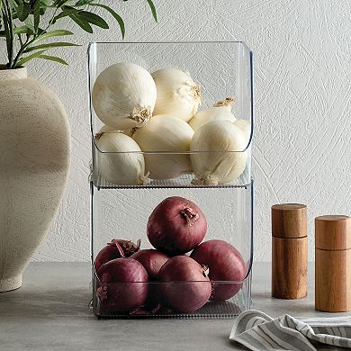 iDesign Stackable Open-Front Storage Bin for Kitchen & Pantry
