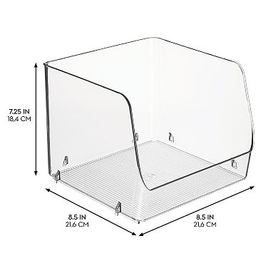iDesign Stackable Open-Front Storage Bin for Kitchen & Pantry