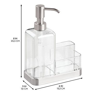 iDesign Stainless Steel Kitchen Sink Caddy with Soap Dispenser