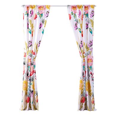 Minsk 84 Inch Window Panel Curtains, Bright Flower Patterns, Vibrant Colors
