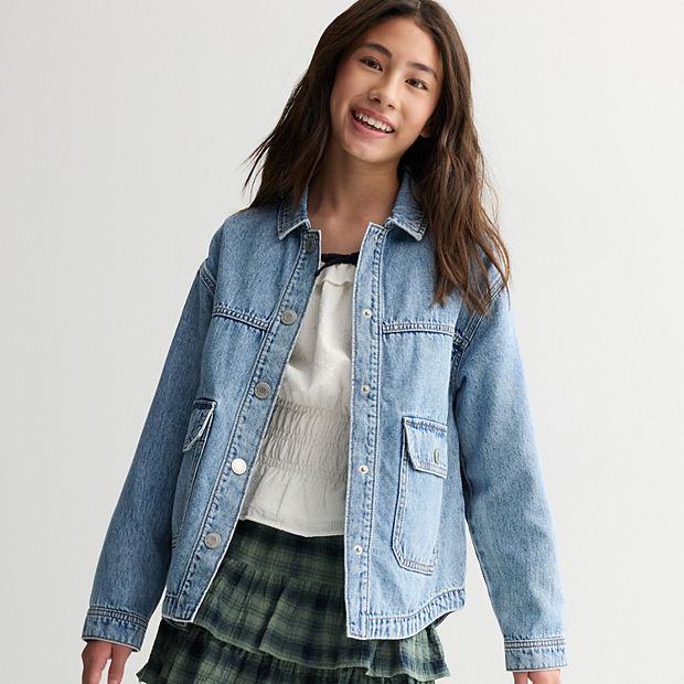 Girls 6-12 SO® Oversized Denim Jacket in Regular & Plus Size