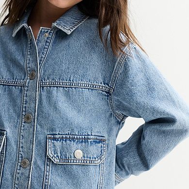Girls 6-12 SO® Oversized Denim Jacket in Regular & Plus Size