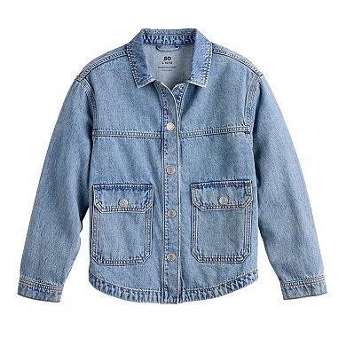 Girls 6-12 SO® Oversized Denim Jacket in Regular & Plus Size