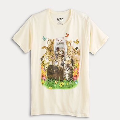 Men's Cats And Butterflies Graphic Tee