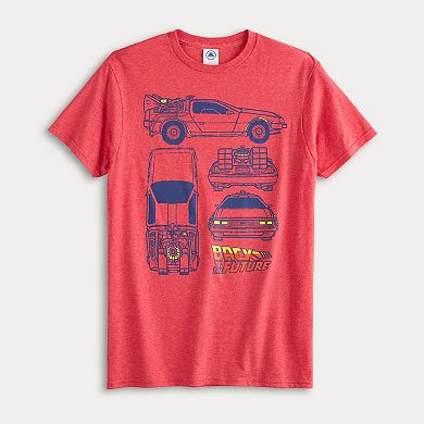 Men's Back to the Future DMC DeLorean Sketches Graphic Tee